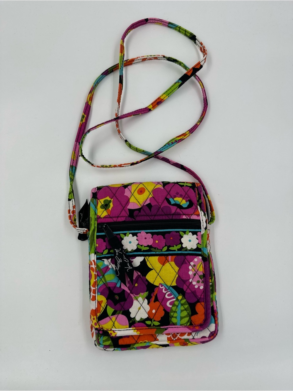 Vera Bradley Quilted Floral Crossbody Phone Bag in Purple Multi